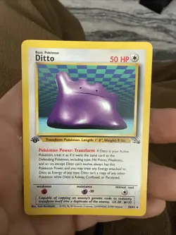 Pokemon Cards: Fossil 1st Edition Rare: Ditto 18/62 Nm - Image 1