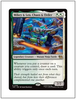 1x Mikey & Leo, Chaos & Order, TMNT, Magic the Gathering MTG NM - Image 1
