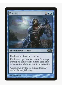 MTG Encrust #49 Magic 2013 (M13) Magic Card In Protective Sleeve - Image 1