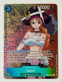 One Piece TCG Nami - Alt Art OP02-036 Texturized Foil Paramount War English Card - Image 1