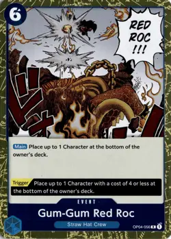 Gum-Gum Red Roc R Kingdoms of Intrigue OP04-056 One Piece TCG - Image 1