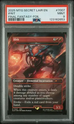 PSA 10 Ifrit Fury FOIL Unplayed MTG Final Fantasy X Secret Lair Bonus Card 7007 - Image 1