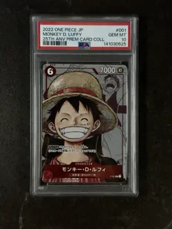 2022 ONE PIECE JAPANESE 25TH ANNIVERSARY #001 MONKEY D. LUFFY PSA 10 - Image 1