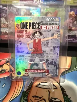 One Piece CCG Monkey D. Luffy P-055 US Voyage College Basketball Promo Sealed - Image 1
