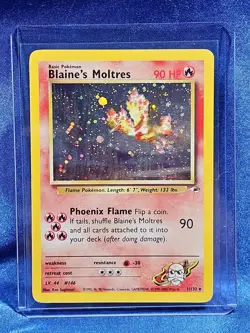 Pokemon TCG Blaine's Moltres Gym Heroes Holo Card 1/132 Unlimited Rare - Image 1