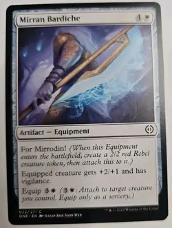 MTG Magic The Gathering Card Mirran Bardiche Artifact Equipment White ONE 2023 - Image 1