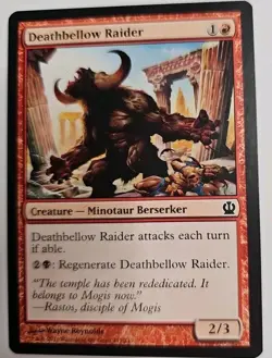 MTG Magic The Gathering Card Deathbellow Raider Creature Minotaur Berserker Red - Image 1