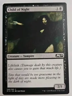 MTG Magic The Gathering Card Child of Night Creature Black M19 - Image 1