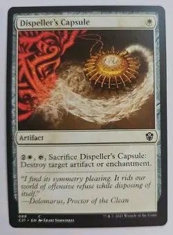 MTG Magic The Gathering Card Dispeller's Capsule Artifact White Commander 2021 - Image 1