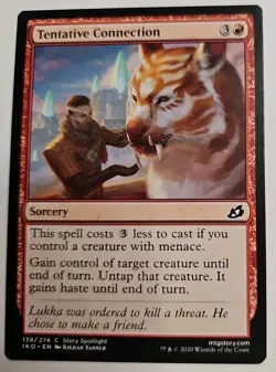 MTG Magic The Gathering Card Tentative ConnectionSorcery Red Ikoria Lair 2020 - Image 1