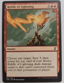 MTG Magic The Gathering Card Riddle of Lightning Instant Red TSR 2020 - Image 1