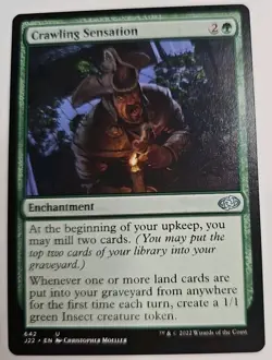 MTG Magic The Gathering Card Crawling Sensation Enchantment Green Jumpstart 2022 - Image 1