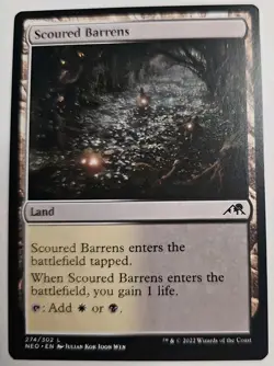MTG Magic The Gathering Card Scoured Barrens Land Kamigawa Neon Dynasty 2022 - Image 1