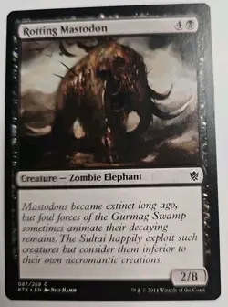 MTG Magic The Gathering Card Rotting Mastodon Creature Zombie Elephant Black KTK - Image 1