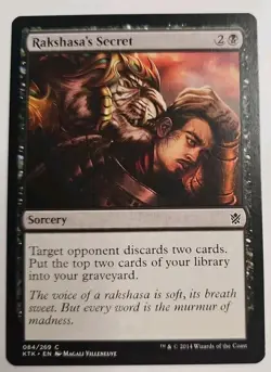 MTG Magic The Gathering Card Rakshasa's Secret Sorcery Black Khans Of Tarkir - Image 1