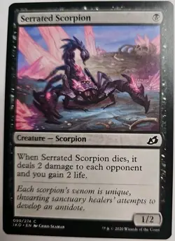 MTG Magic The Gathering Card Serrated Scorpion Creature Scorpion Black IKO 2020 - Image 1