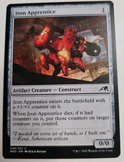 MTG Magic The Gathering Card Iron ApprenticeArtifact Creature Construct NEO - Image 1