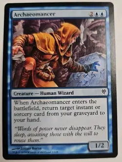 MTG Magic The Gathering Card Archaeomancer Creature Human Wizard Blue 2014 - Image 1