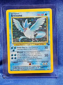 Articuno Fossil Holo Card 2/62 Unlimited Holo Rare LP Pokemon TCG - Image 1