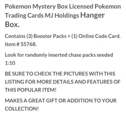Pokemon MJH Mystery Box Factory Sealed 3 Booster Packs + 1 Online Code Card! - Image 3