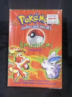 1999 Pokemon Base Set Brushfire Theme Deck Factory Sealed Vintage WOTC - Image 1