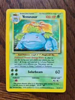 pokemon venusaur 15/102 base set unlimited holo - Image 1