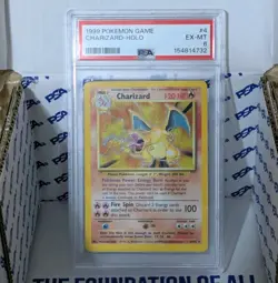 1999 Pokemon Charizard Holo PSA 6 Base Set Unlimited #4 WOTC EX-MT - Image 3