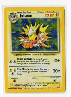 Pokemon Jolteon Holo Rare Jungle 04/64 MP+ WOTC Vintage No Symbol Misprint - Image 1