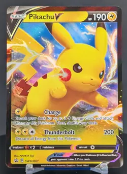 Pokemon Pikachu V #SWSH061 English Black Star Promo - Image 1