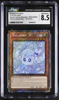 Mulcharmy Fuwalos *CGC 8.5* POP 1 *Platinum Secret Rare* RA04-EN050 * Yugioh - Image 1