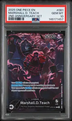 2025 ONE PIECE ENGLISH VERSION 2ND ANV SET #081 MARSHALL D. TEACH PSA 10 - Image 1