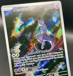 Mewtwo 052 Scarlet & Violet: 151 (UPC) Black Star Promo Holo Pokemon Card LP+/NM - Image 3