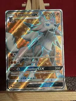 Lycanroc GX 136/147 Sun & moon Burning Shadows Full Art Rare Pokemon Card - MP - Image 1