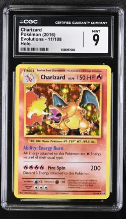 (PSA) CGC 9 Charizard XY Evolutions Holo Rare Pokemon Card #11 Mint - Image 1
