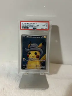 Pokemon Pikachu with Grey Felt Hat PSA 10 85 Scarlet & Violet Promo Full Art - Image 1