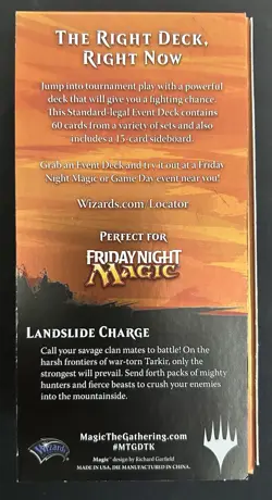 MTG Dragons of Tarkir Landslide Charge Event Deck Factory New - Image 2