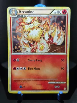 Pokemon HeartGold & SoulSilver Arcanine Holo 1/123 NM - Image 1