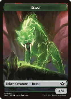 4x Beast Token (4/4 creature) - Modern Horizons 2 - NM - SPARROW MAGIC mtg - Image 1