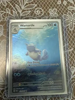 Pokemon Wartortle Full Art Holo Illustration Rare 100 HP SV151 171/165 2023 - Image 2