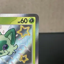 2024 Pokemon SCARLET&VIOLET BLACK STAR PROMO SHINY RARE HOLO SPRIGATITO NM - Image 2