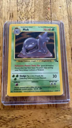 Pokemon 1999 Muk 13/62 Fossil Holo Rare Unlimited Edition Stage 1st Generation - Image 1