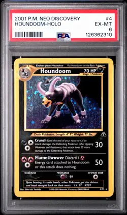 2001 Pokemon Neo Discovery Houndoom Holo #4 PSA 6 EX-MT WOTC - Image 1