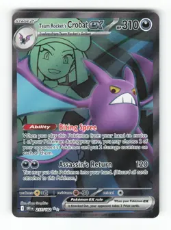 Team Rocket's Crobat ex 217/182 Ultra Rare Destined Rivals Pokemon Near Mint - Image 1