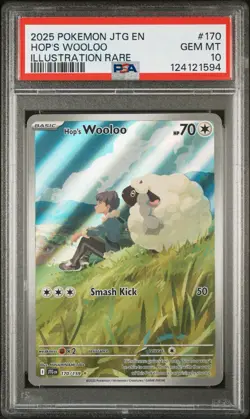 2025 POKEMON JTG EN-JOURNEY TOGETHER ILLUSTRATION RARE #170 HOP'S WOOLOO PSA 10 - Image 1