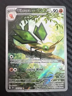 Pokemon TCG Vibrava 206/191 Surging Sparks Illustration Rare NM - Image 1
