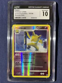 2008 Pokemon Hypno Reverse Holo Rare Great Encounters 19/106 CGC 10 PSA Gem Mint - Image 1