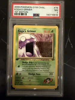 2000 POKEMON GYM CHALLENGE 1ST ED #78 KOGA'S GRIMER PSA 7 - Image 1
