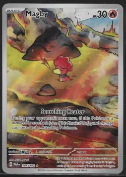 Pokemon TCG Magby 186/182 Paradox Rift Illustration Rare Card NM/M Condition - Image 1