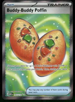 2025 Buddy-Buddy Poffin 167/132 Ultra Rare Holo NM ME01: Mega Evolution Pokemon - Image 1
