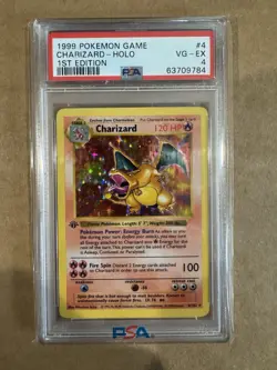 Pokemon TCG Charizard 1st Edition Shadowless Holo Base Set 4/102 PSA 4 1999 - Image 1